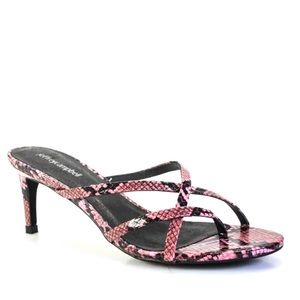Jeffrey Campbell Pink Snakeskin Strappy Sandal